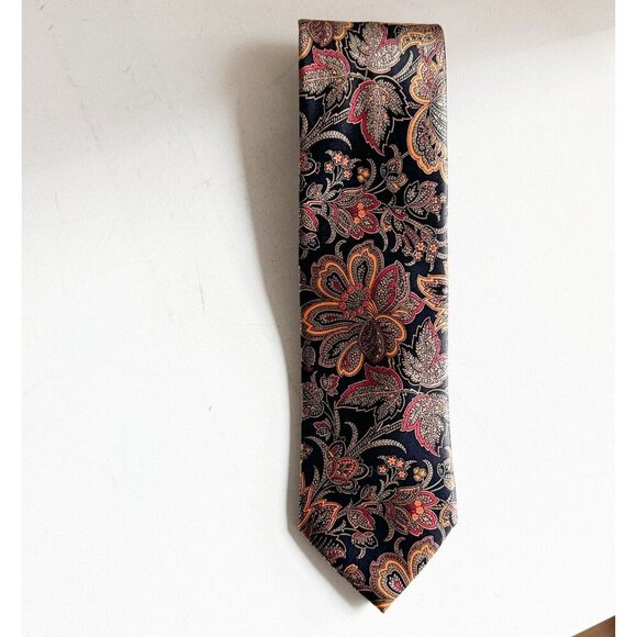 Brioni Silk Paisley Floral Print Men's Neck Tie - Picture 2 of 6